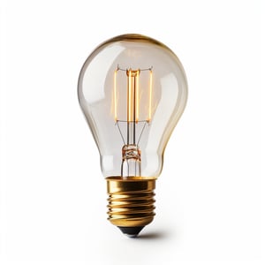 a single incandescent light bulb