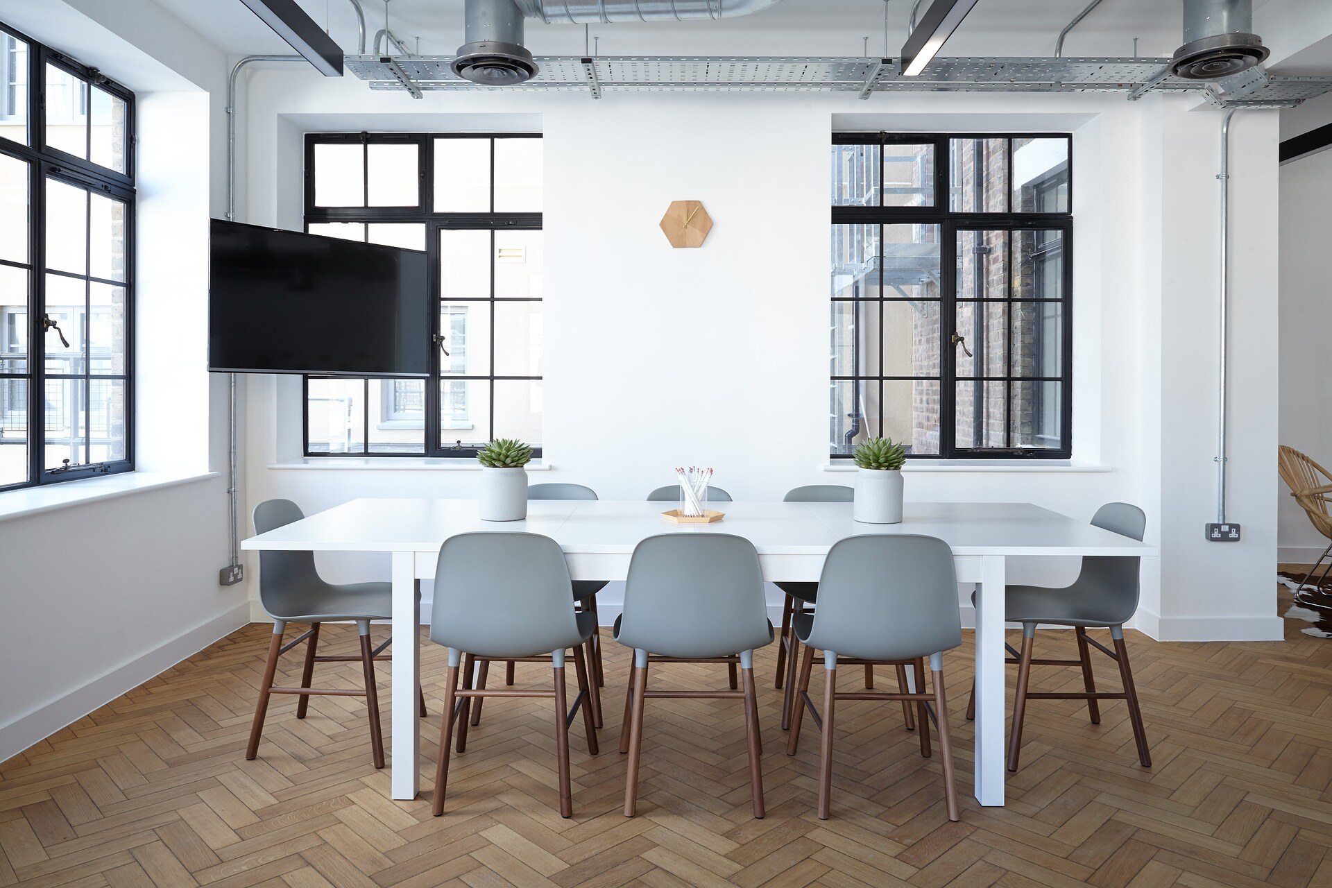 bright low bay lighting in an office