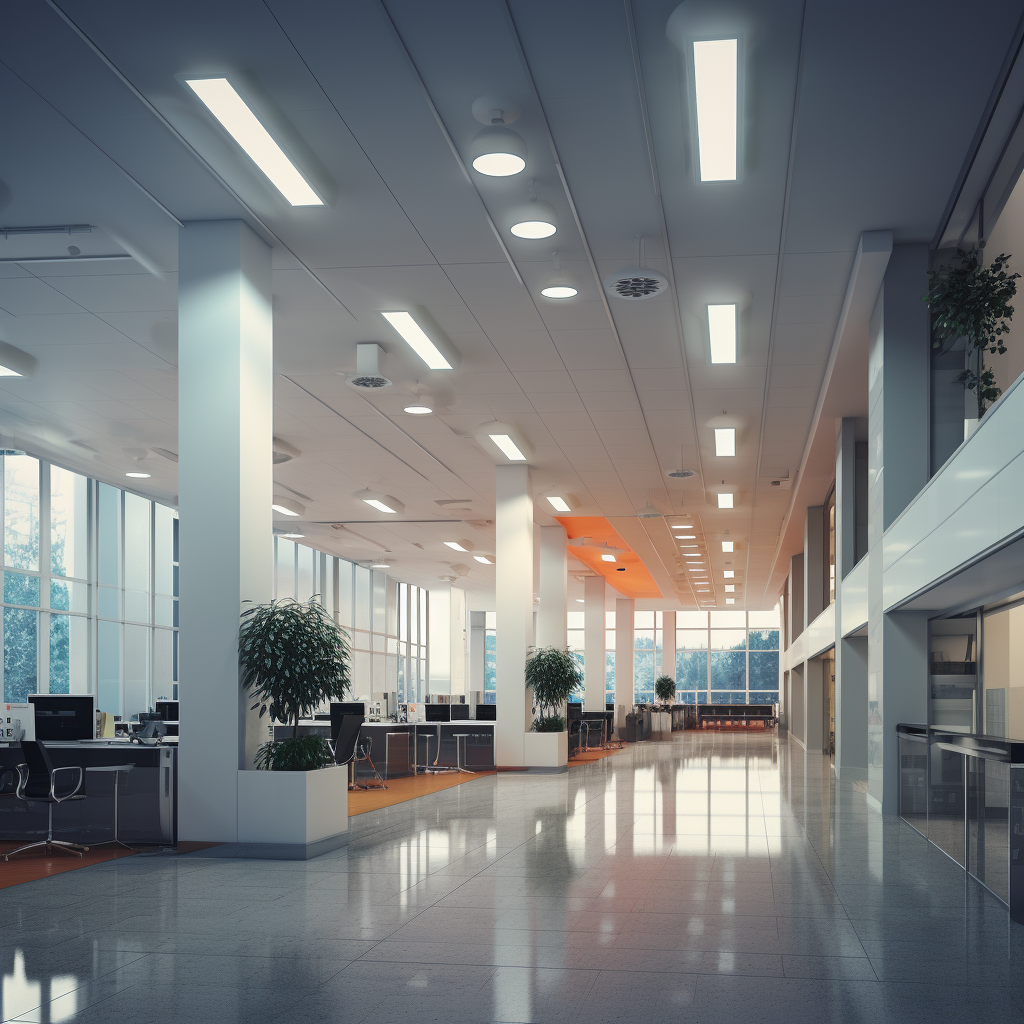 image depicting energy efficiency from LED lighting in a commercial setting