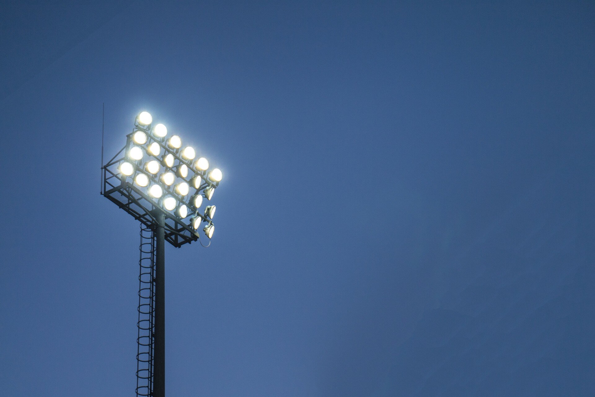low angle closeup shot of stadium lights