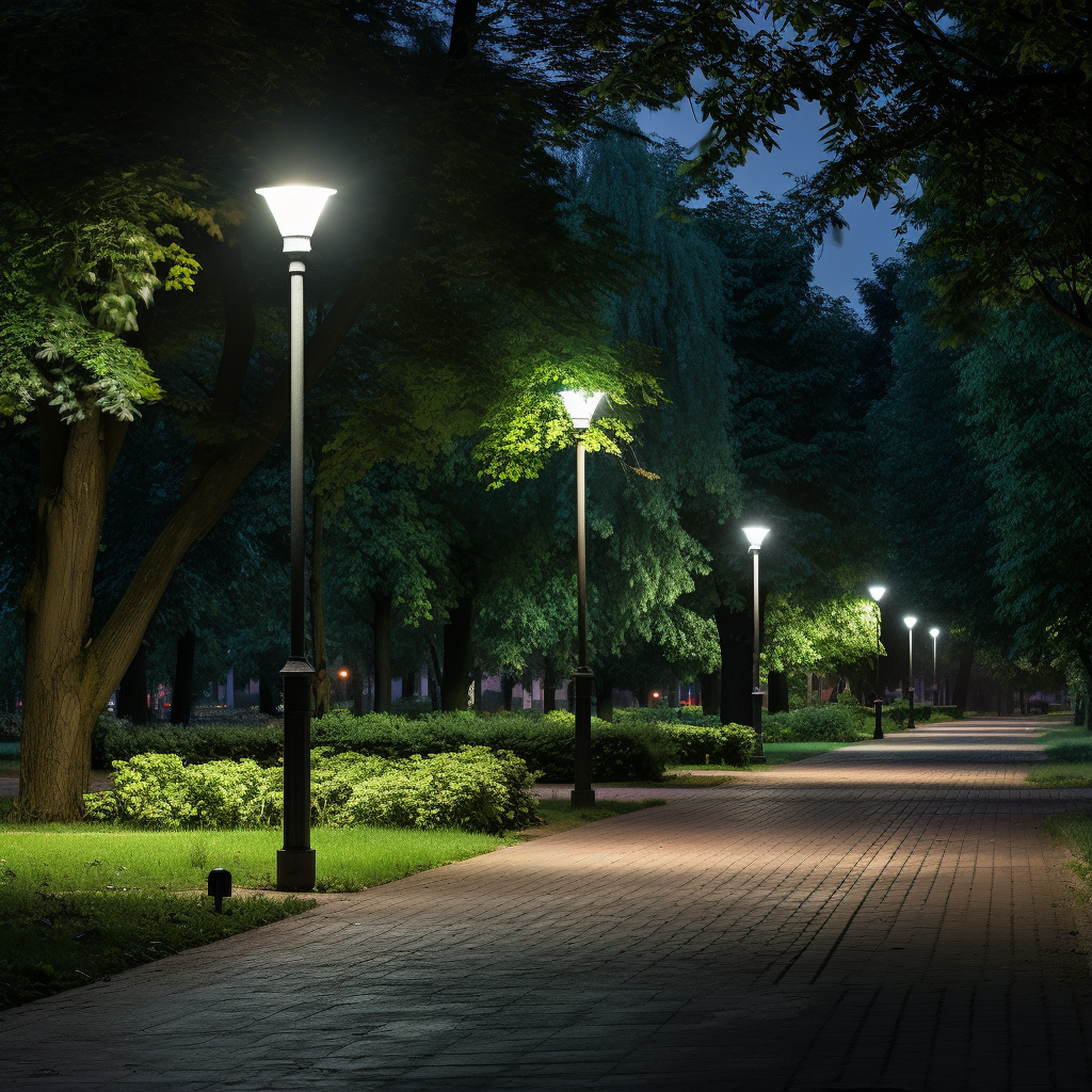 vandal resistant lights in a park